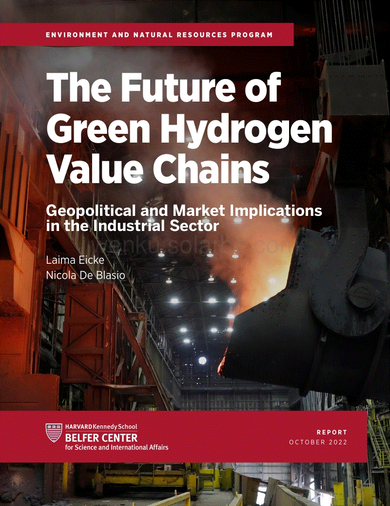 绿色氢价值链的未来——工业领域的地缘政治和市场影响（英）-哈佛.pdf