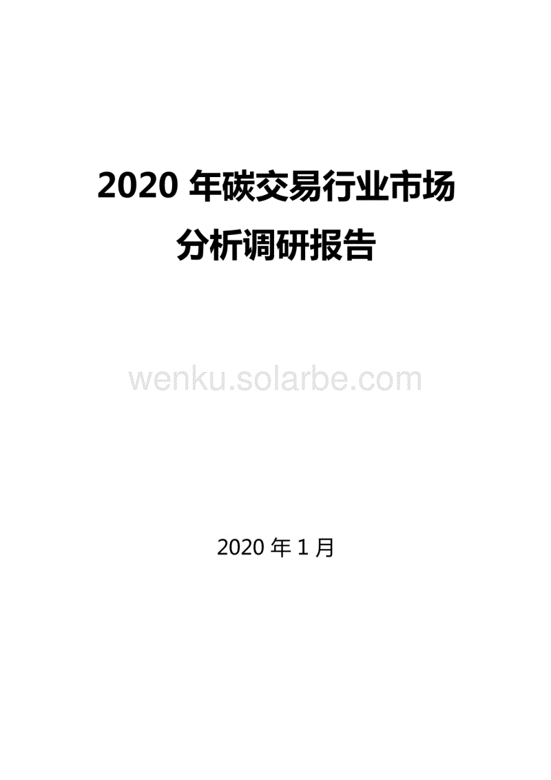 2020年碳交易行业市场分析调研报告.pdf