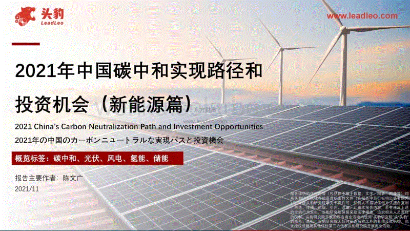 2021年中国碳中和实现路径和投资机会（新能源篇）-头豹研究院.pdf