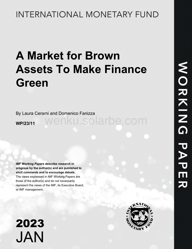棕色资产市场让金融绿（英文版）色---IMF.pdf